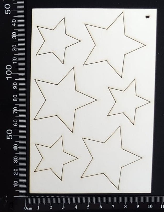 CLEARANCE - Stars Set - B - White Chipboard