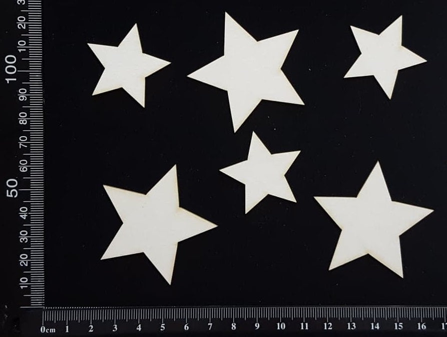 CLEARANCE - Stars Set - B - White Chipboard