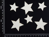 Stars Set - B - White Chipboard