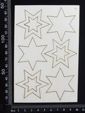 Stars Set - C - White Chipboard
