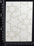 Stars Set - D - White Chipboard