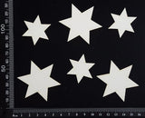 Stars Set - D - White Chipboard