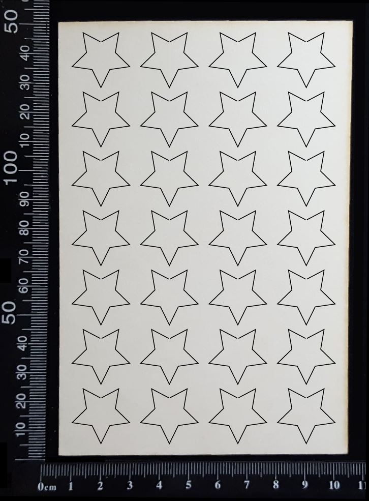Stars Set - F - White Chipboard