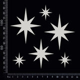 Stars Set - E - White Chipboard