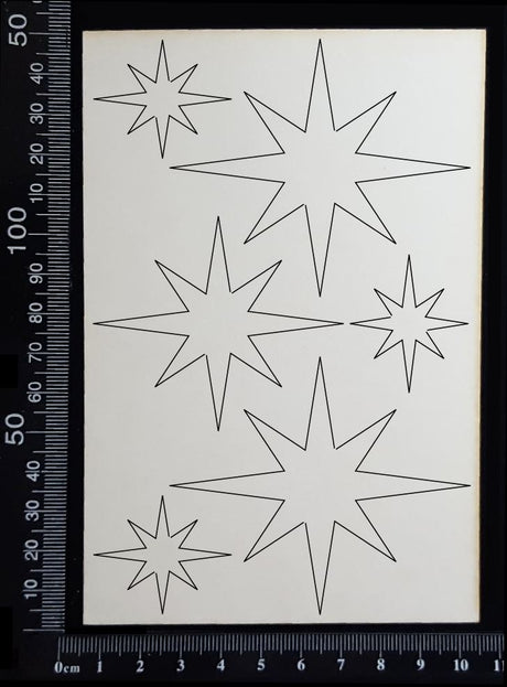 Stars Set - E - White Chipboard