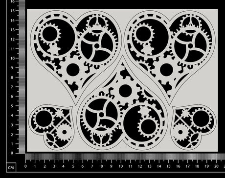 Steampunk Hearts Set - A - White Chipboard