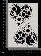 Steampunk Hearts Set - B - White Chipboard