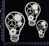Steampunk Bulbs Set - E - White Chipboard