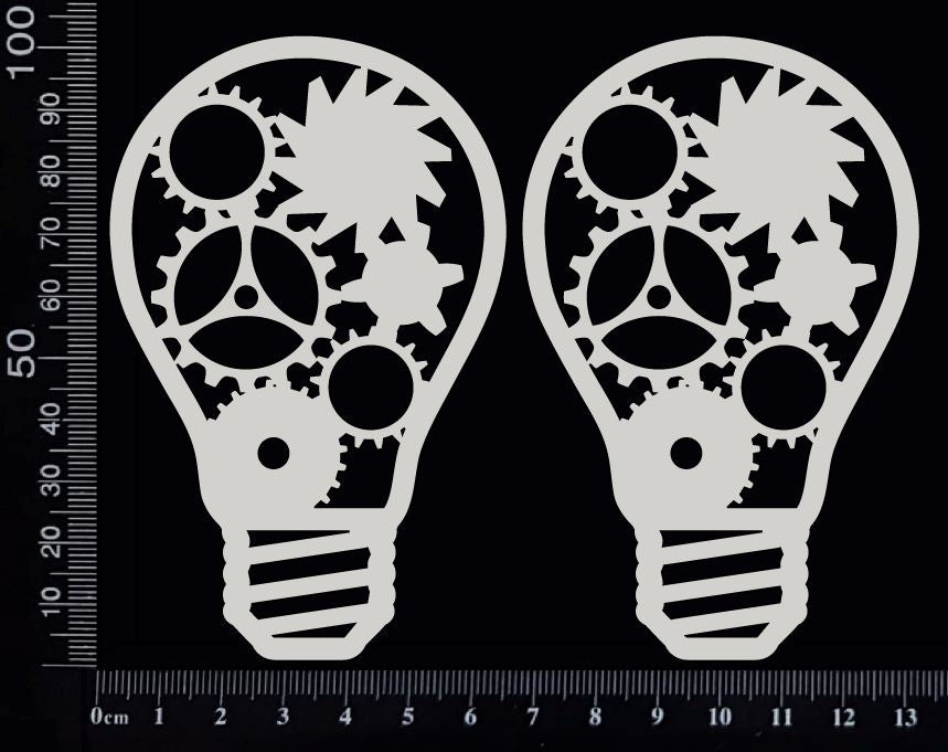 Steampunk Bulbs Set - A - White Chipboard