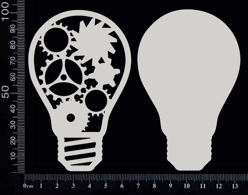 Steampunk Bulbs Set - B - Layering Set - White Chipboard