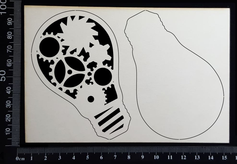 Steampunk Bulbs Set - B - Layering Set - White Chipboard