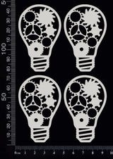 Steampunk Bulbs Set - C - White Chipboard