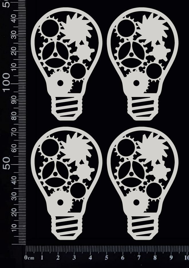 Steampunk Bulbs Set - C - White Chipboard