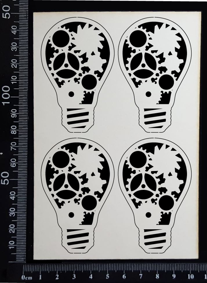 Steampunk Bulbs Set - C - White Chipboard