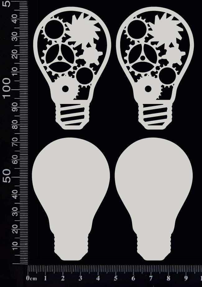 Steampunk Bulbs Set - D - Layering Set - White Chipboard