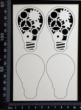 Steampunk Bulbs Set - D - Layering Set - White Chipboard