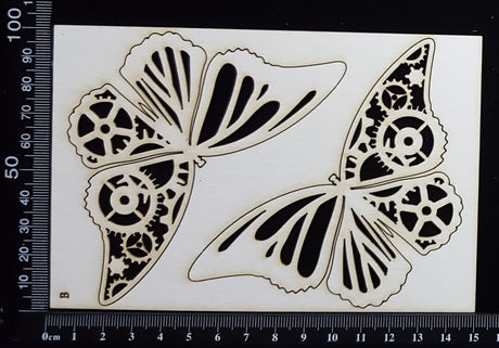 Steampunk Butterfly Set - A - White Chipboard