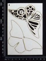 Steampunk Butterfly Set - B - White Chipboard