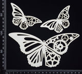 Steampunk Butterfly Set - C - White Chipboard