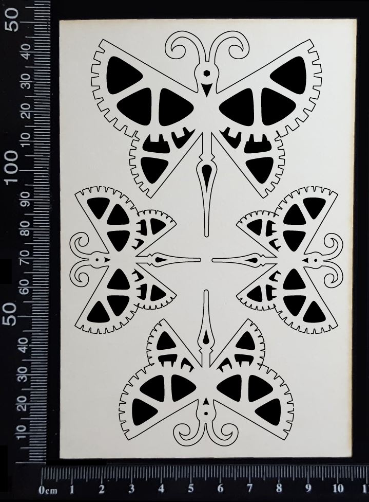Steampunk Butterfly Set - D - White Chipboard