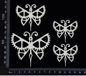 Steampunk Butterfly Set - D - White Chipboard