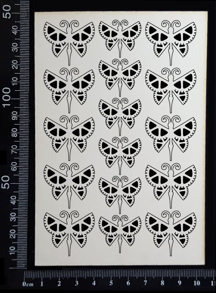 Steampunk Butterfly Set - E - White Chipboard