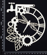 Steampunk Dragonfly Clock - White Chipboard