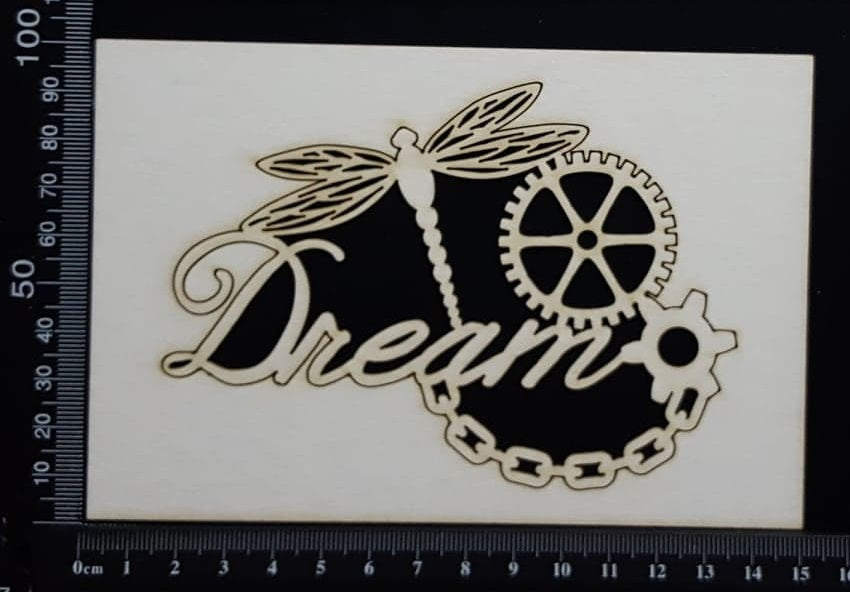 Steampunk Dragonfly Dream - White Chipboard