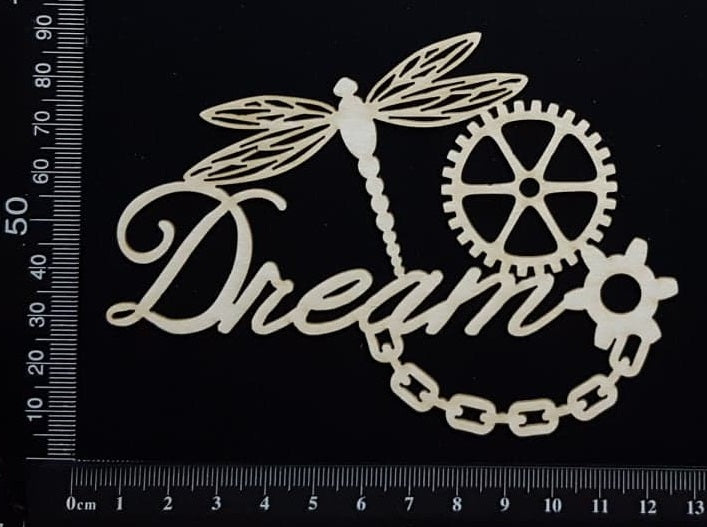 Steampunk Dragonfly Dream - White Chipboard