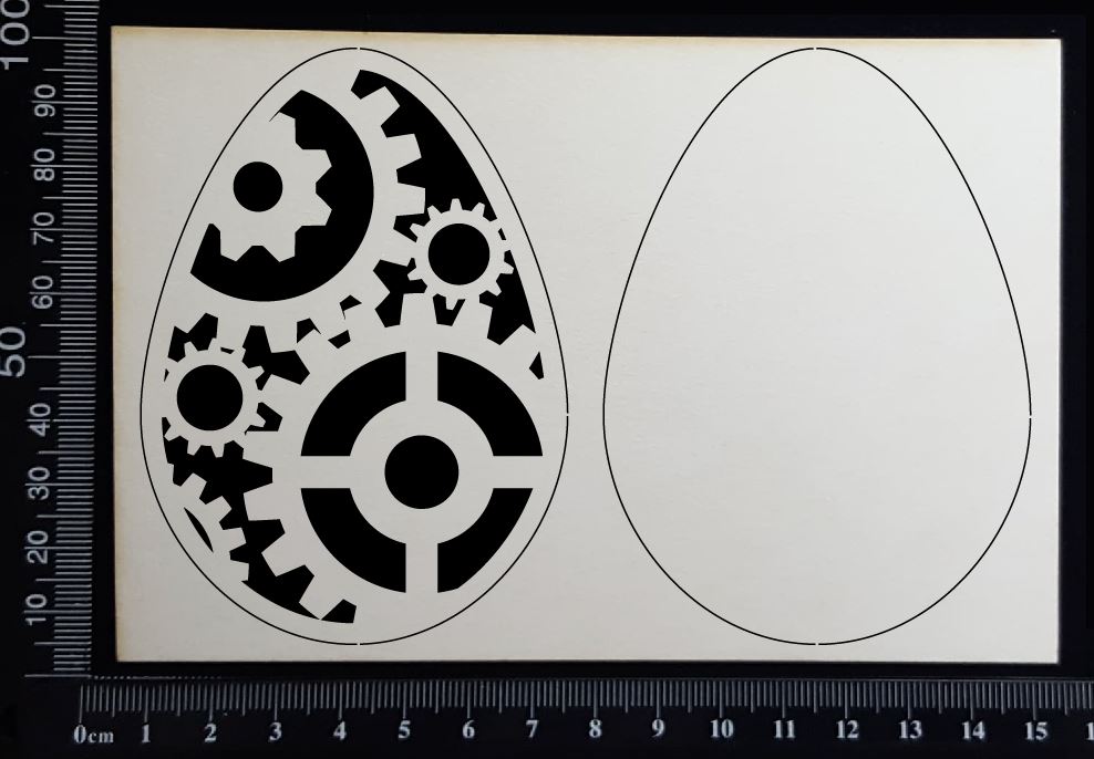 Steampunk Easter Egg - Layering Set - A - White Chipboard