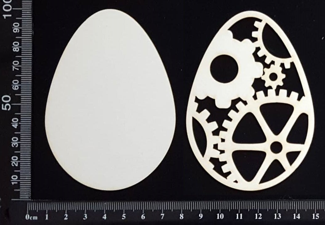 Steampunk Easter Egg - Layering Set - C - White Chipboard