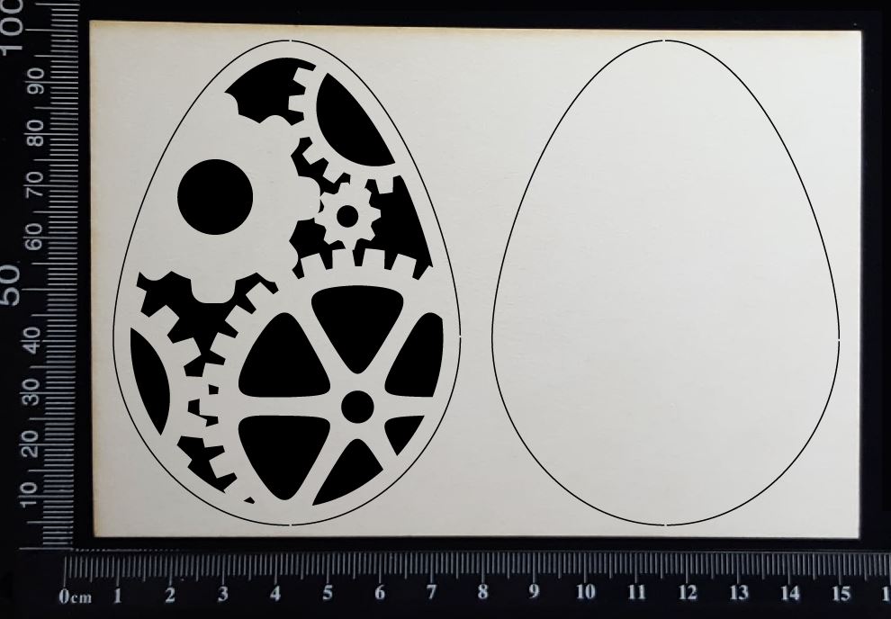 Steampunk Easter Egg - Layering Set - C - White Chipboard