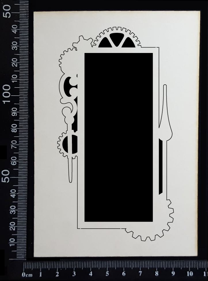 Steampunk Frame - L - White Chipboard
