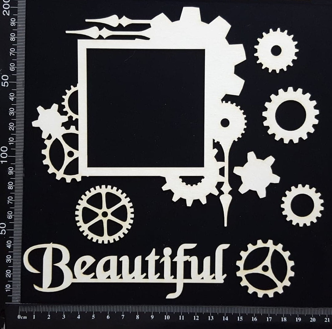 Steampunk Frame Set - A - White Chipboard