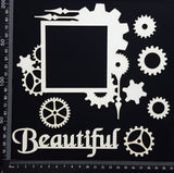 Steampunk Frame Set - A - White Chipboard