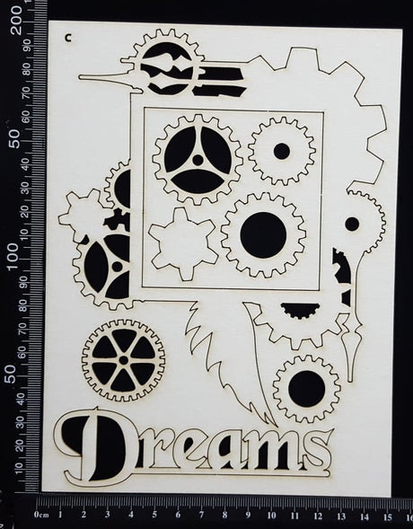 Steampunk Frame Set - C - White Chipboard