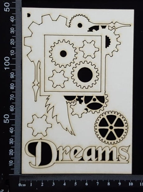 Steampunk Frame Set - D - White Chipboard