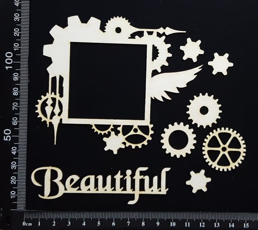 Steampunk Frame Set - E - White Chipboard