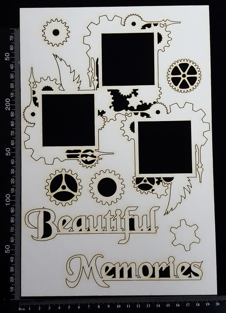Steampunk Frame Set - G - White Chipboard
