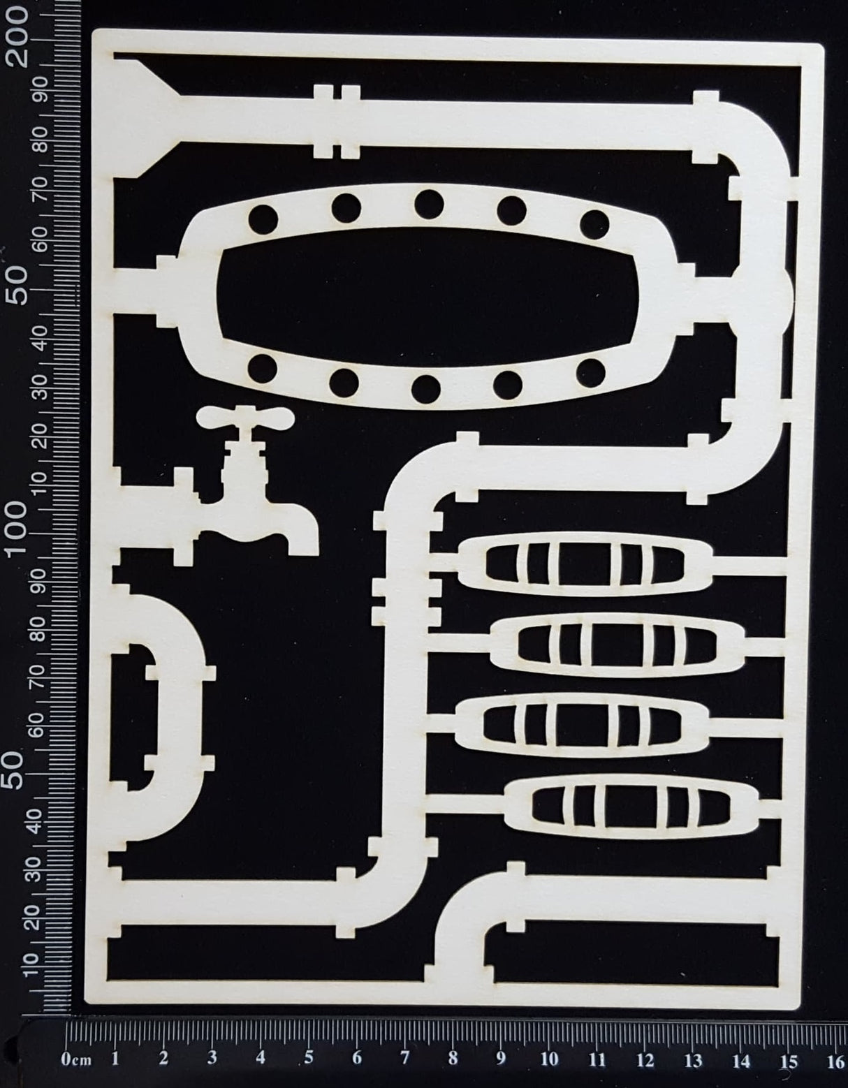 Steampunk Journal Panel - DC - Blank - Large - White Chipboard