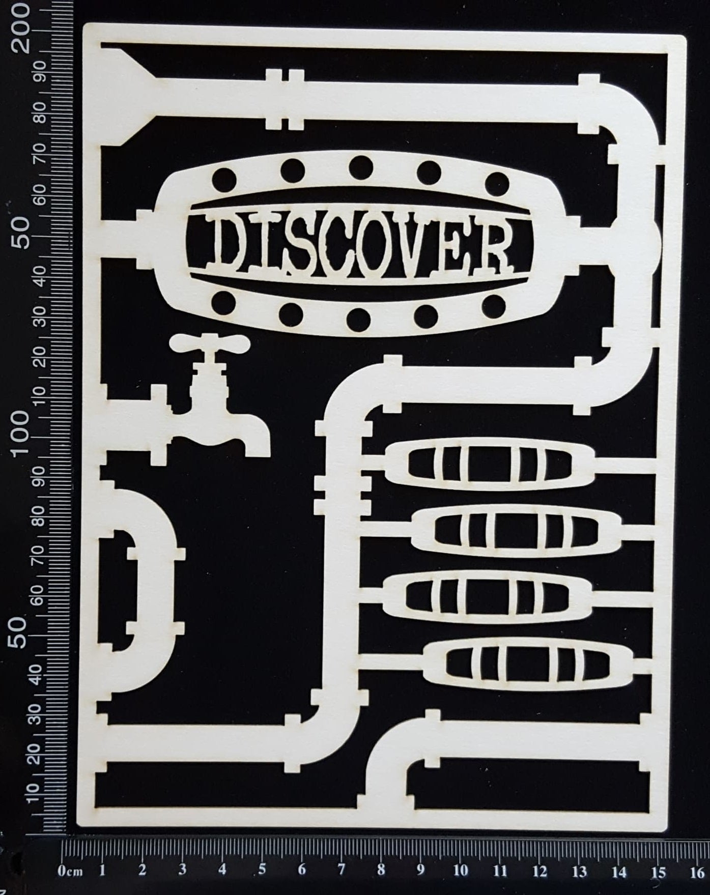 Steampunk Journal Panel - DE - Discover - Large - White Chipboard