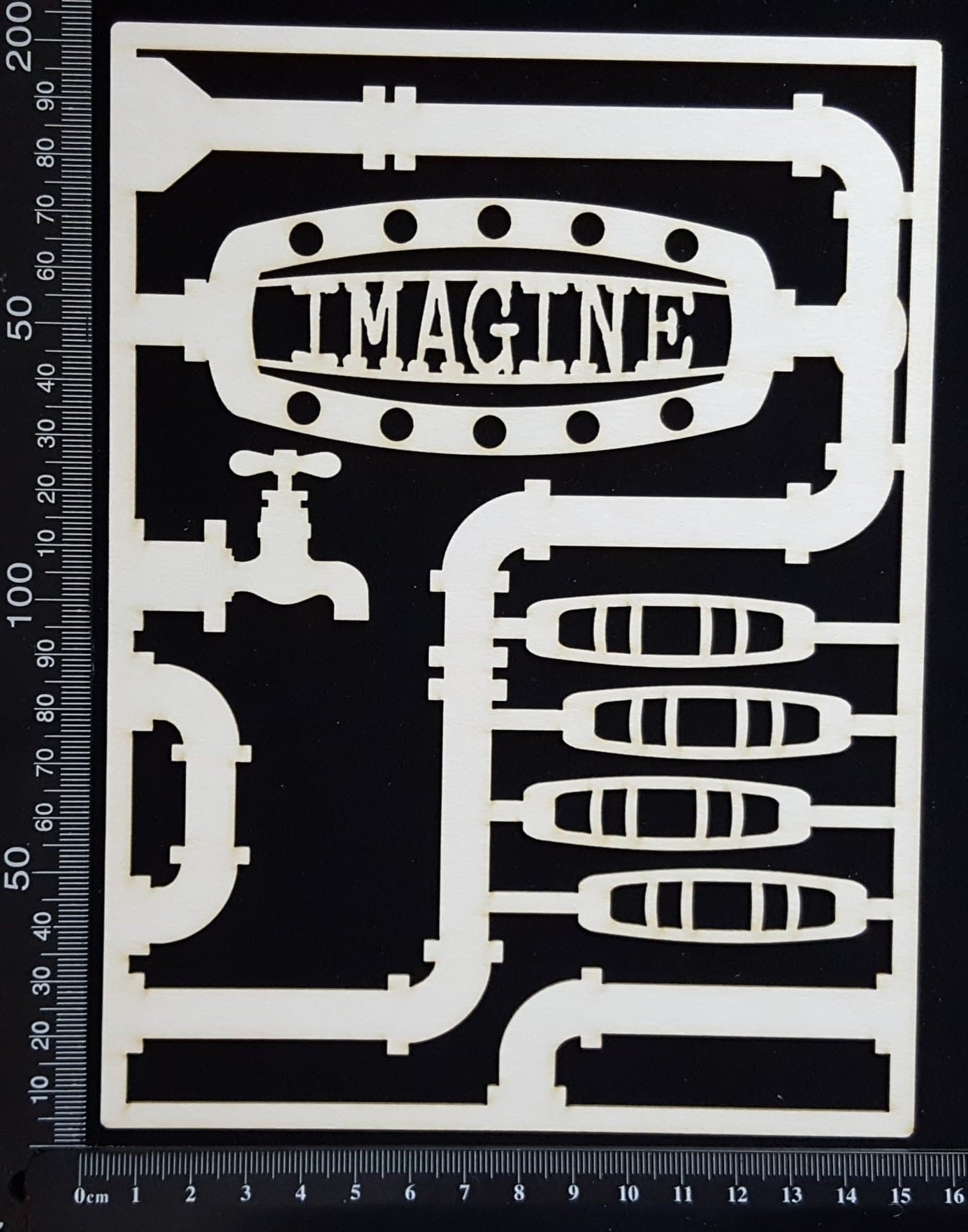 Steampunk Journal Panel - DG - Imagine - Large - White Chipboard