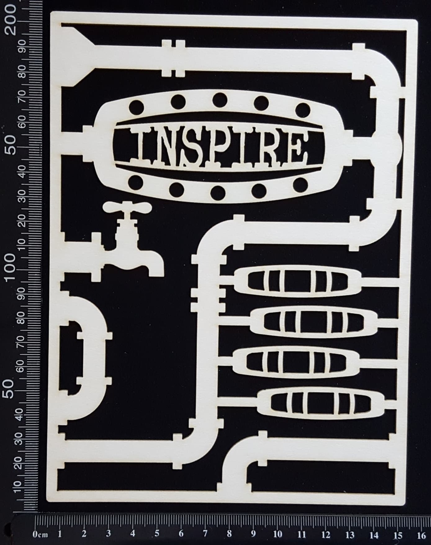 Steampunk Journal Panel - DH - Inspire - Large - White Chipboard