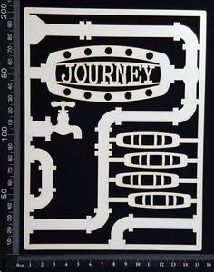 Steampunk Journal Panel - DJ - Journey - Large - White Chipboard