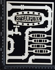 Steampunk Journal Panel - DN - Steampunk - Large - White Chipboard