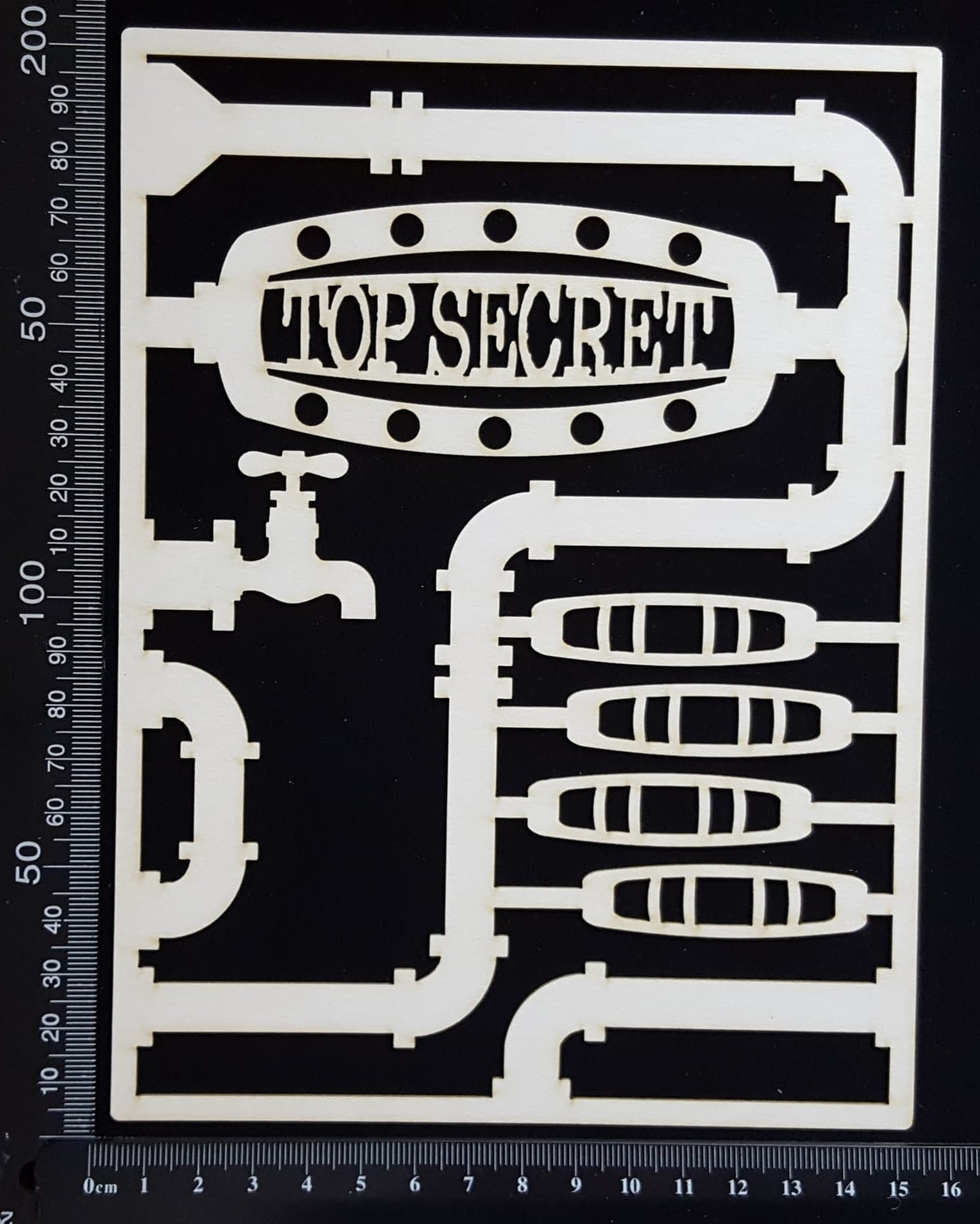 Steampunk Journal Panel - DO - Top Secret - Large - White Chipboard