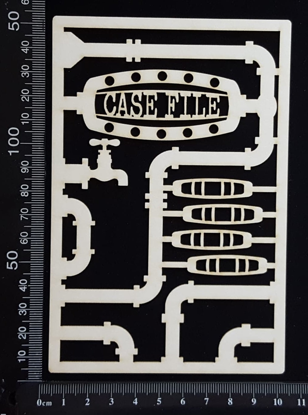 Steampunk Journal Panel - CD - Case File - Small - White Chipboard