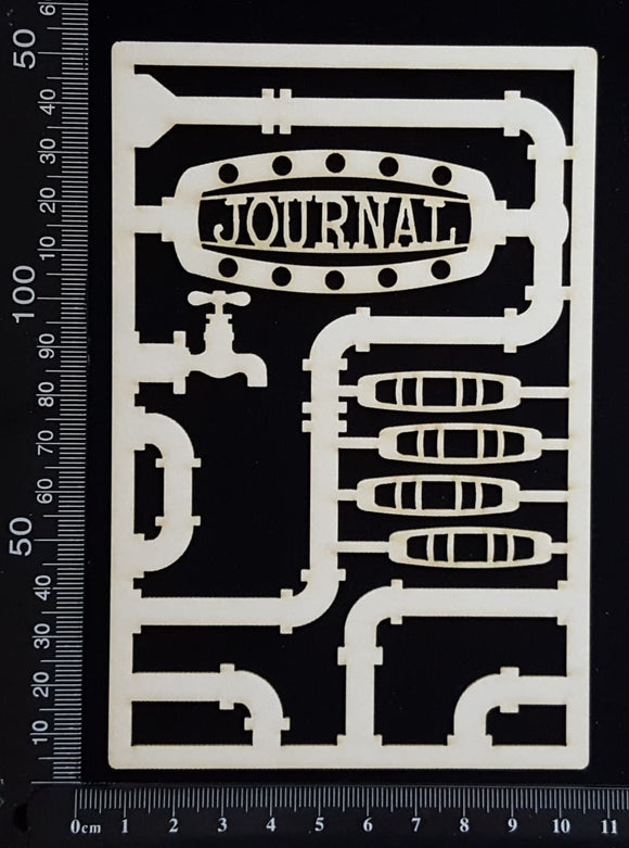 Steampunk Journal Panel - CI - Journal - Small - White Chipboard