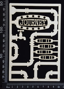 Steampunk Journal Panel - CJ - Journey - Small - White Chipboard