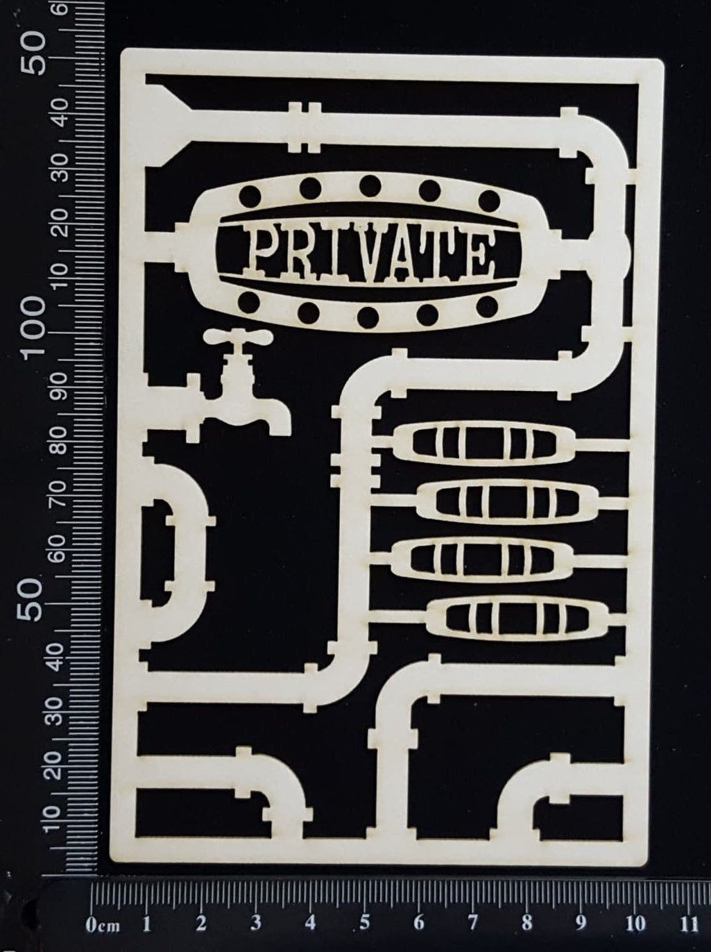 Steampunk Journal Panel - CM - Private - Small - White Chipboard